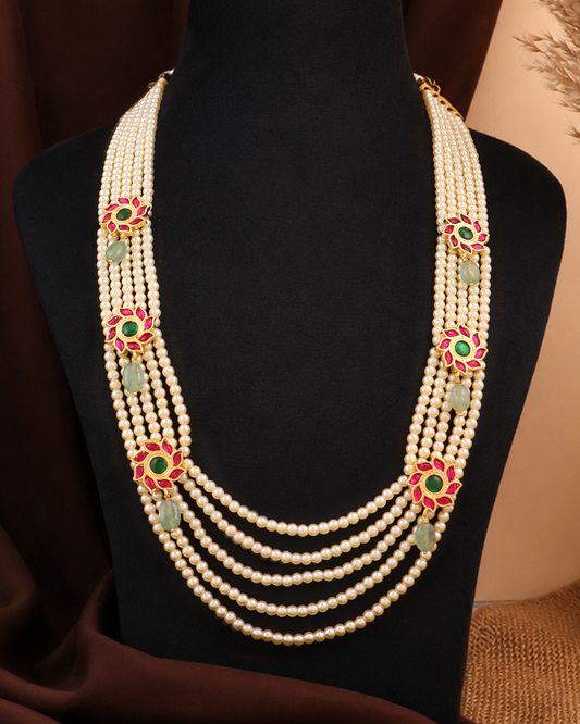Pearl Mala Jadau Necklace