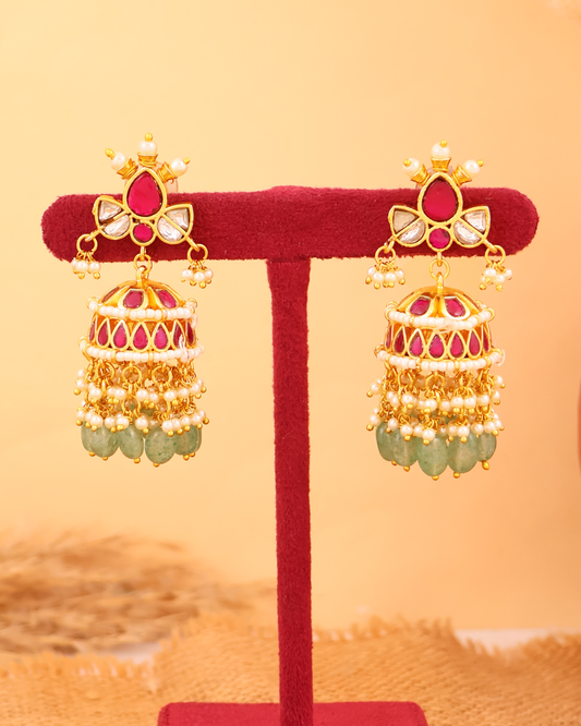 Tri-Petal Jhumka Earrings