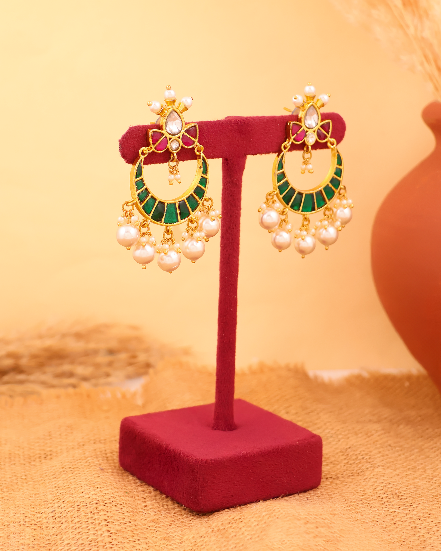 Emerald Moon Earrings