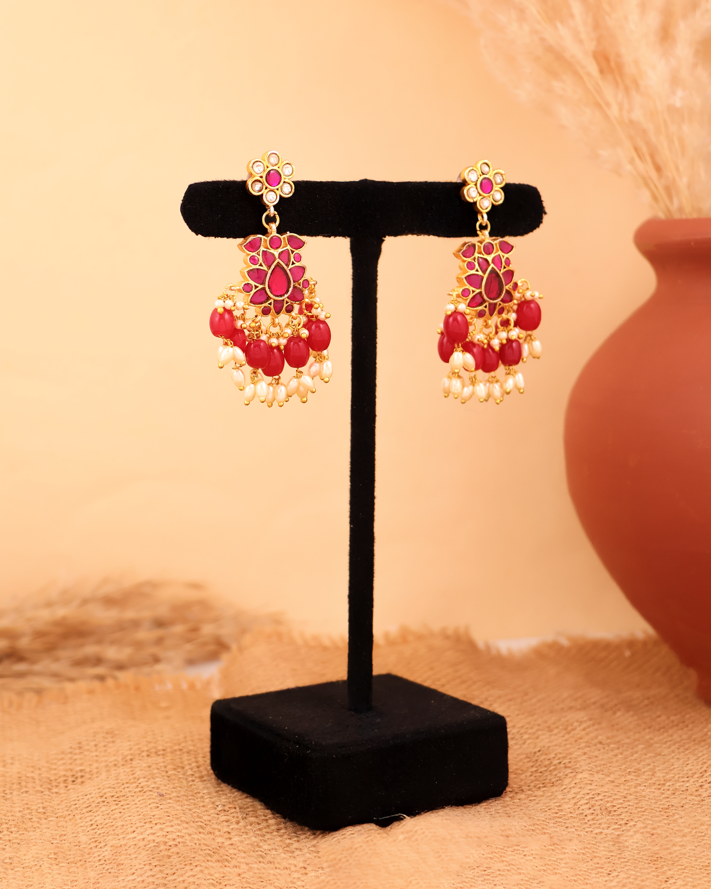 Ruby Pearl Earrings