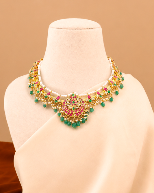 Pearl Lining Chandni Jadau Choker