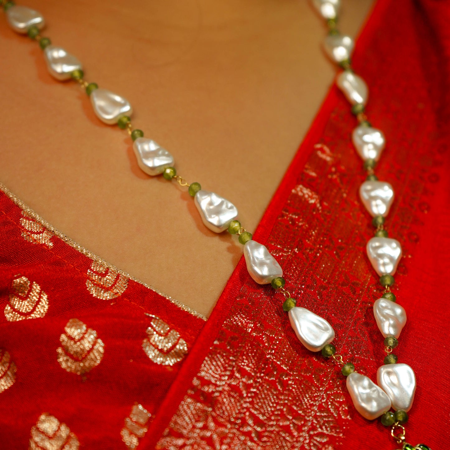 Rajmoti Pendant Jadau Kundan Necklace