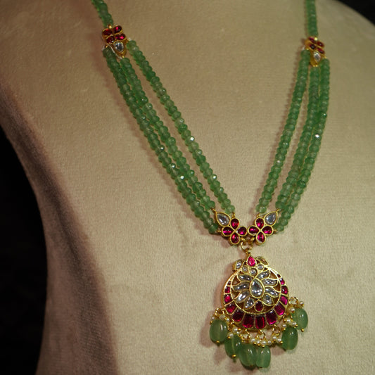 Royal Green Bead Pendant Necklace