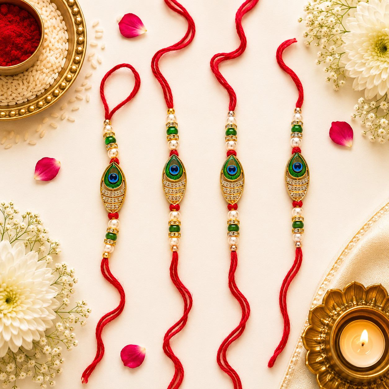 Premium Family Rakhi Set (Pack of 4)