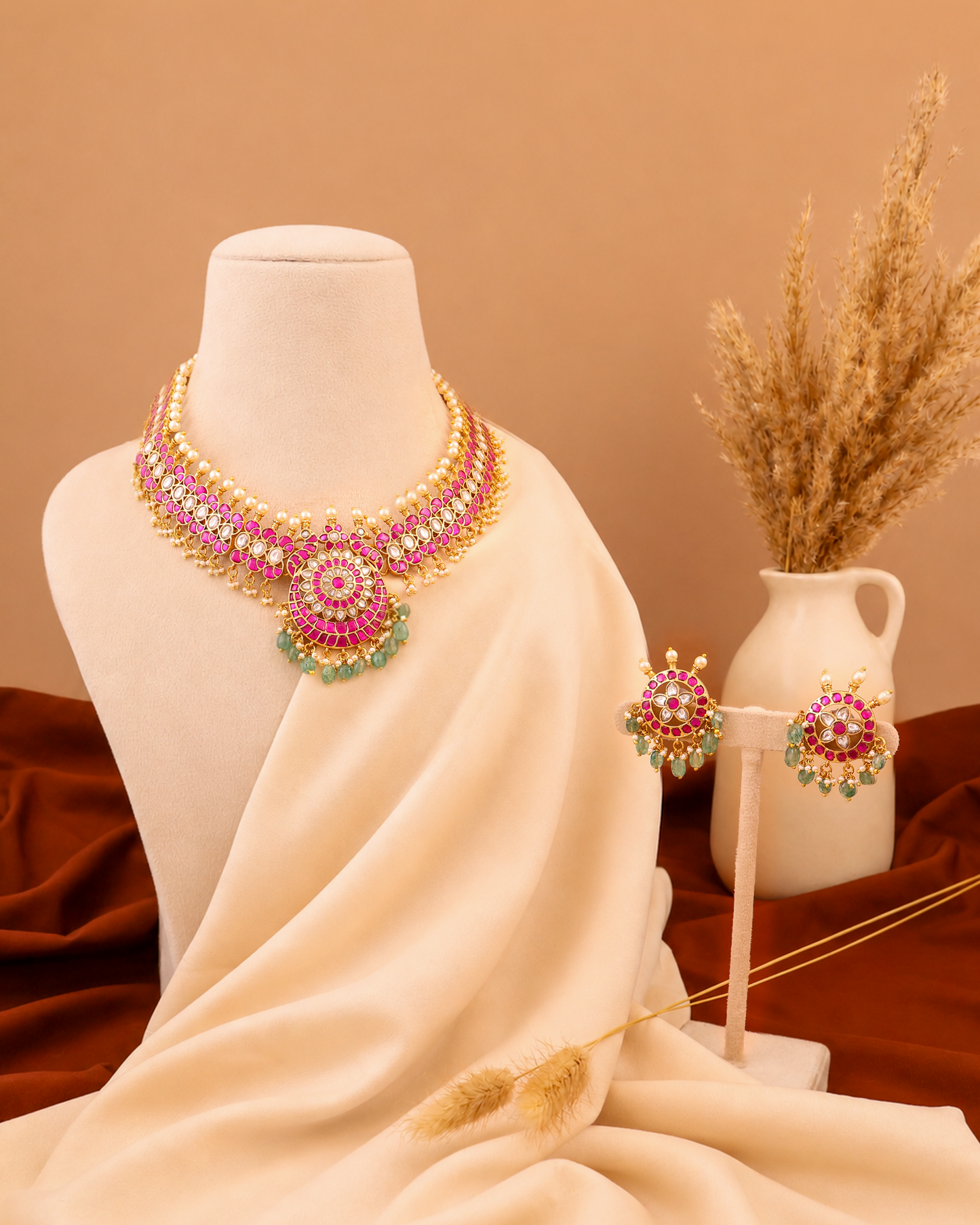 Rajkumari Jadau Necklace Set