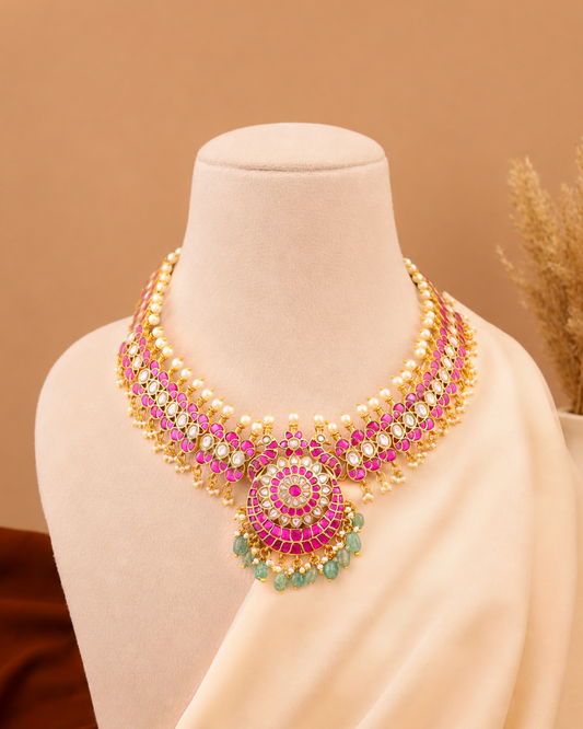 Rajkumari Jadau Necklace Set