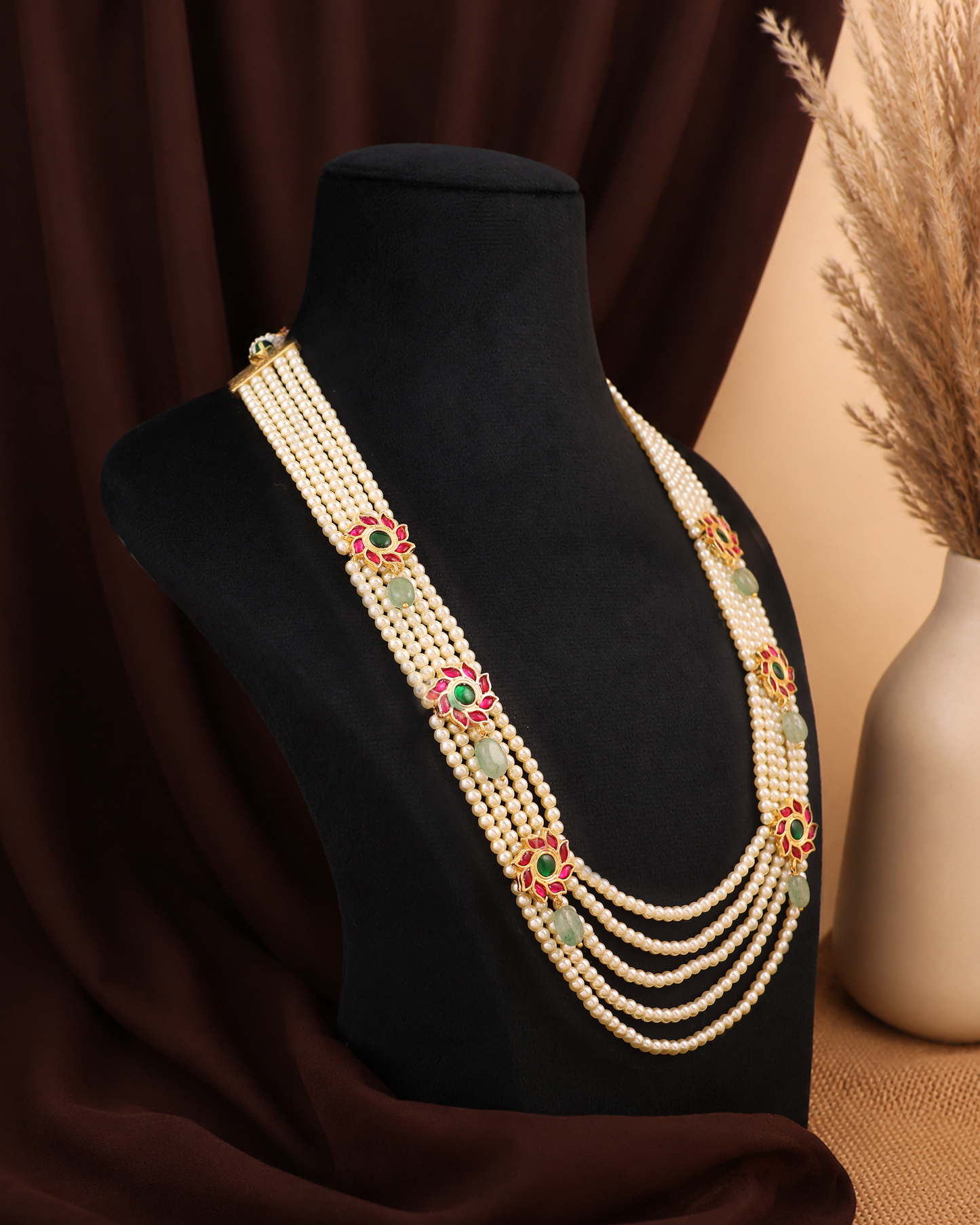 Pearl Mala Jadau Necklace