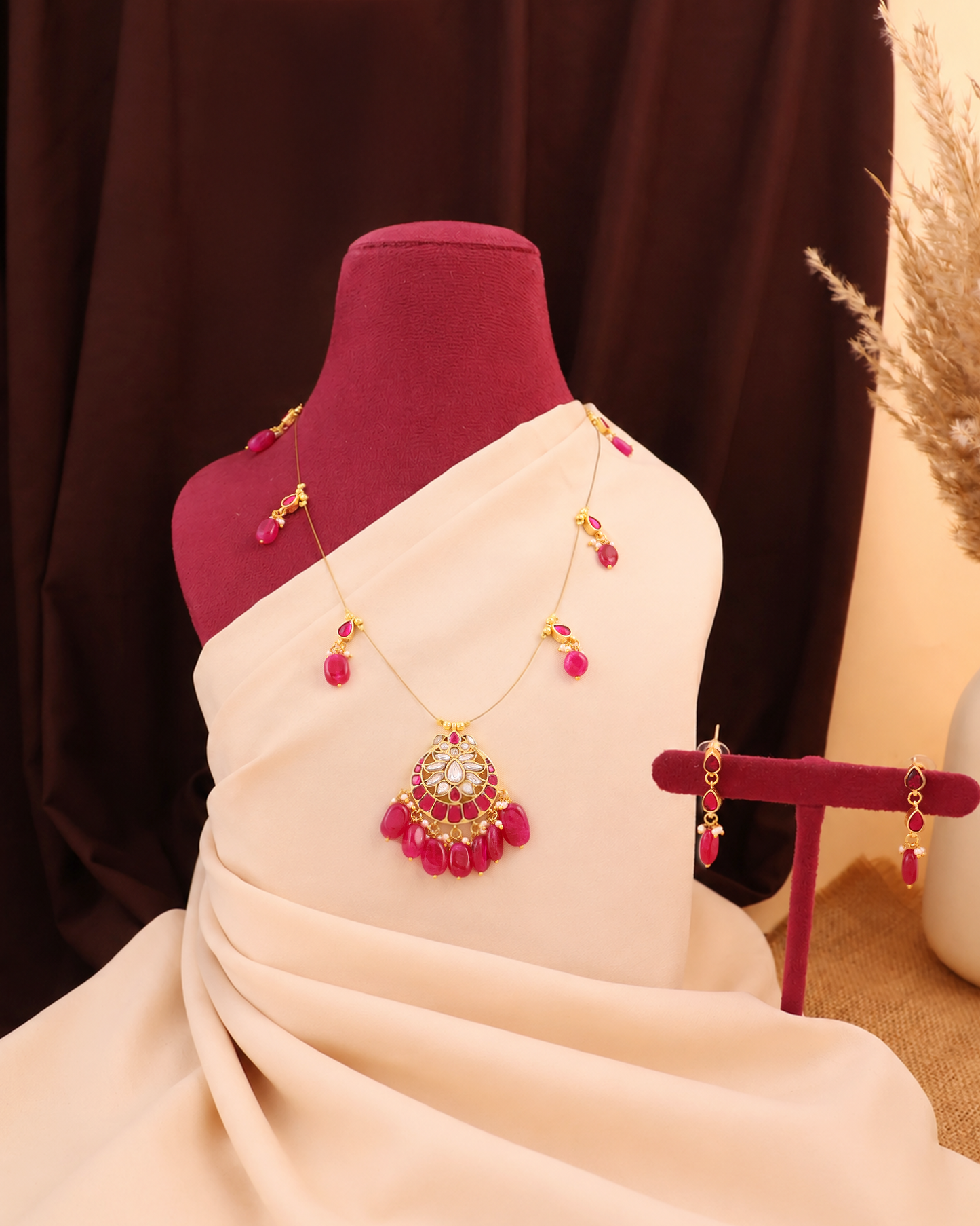 Ruby Toned Tar Necklace Set