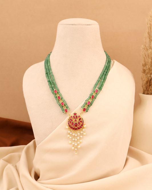 Pearl Green Mala Necklace