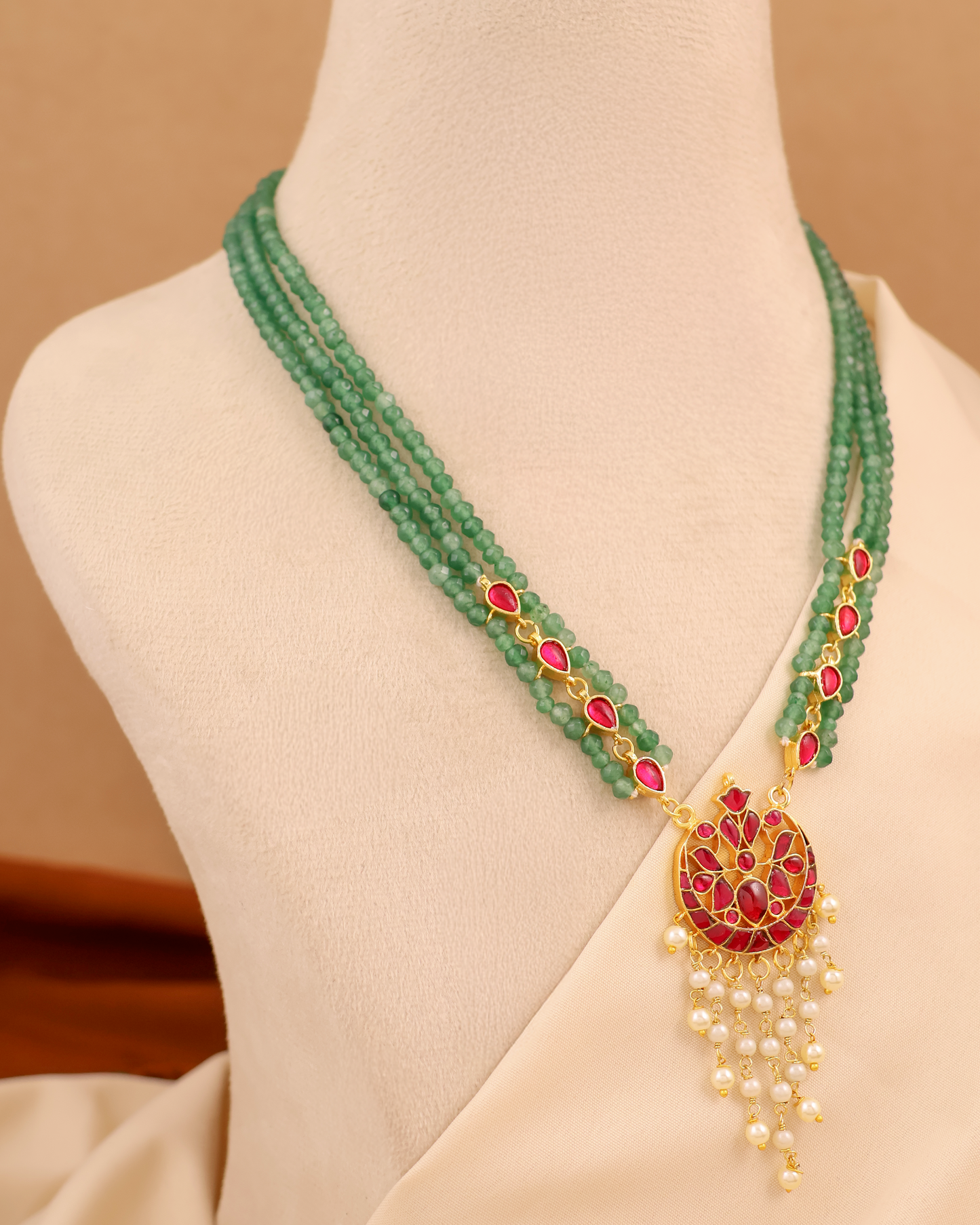 Pearl Green Mala Necklace