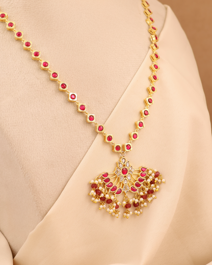 Ruby Pink Jadau Necklace