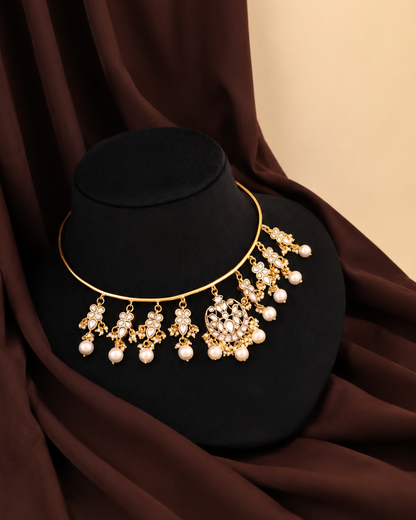 Chandrika White Pearl Jadau Choker