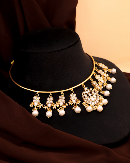 Chandrika White Pearl Jadau Choker