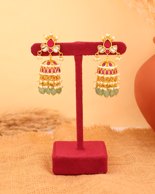 Tri-Petal Jhumka Earrings