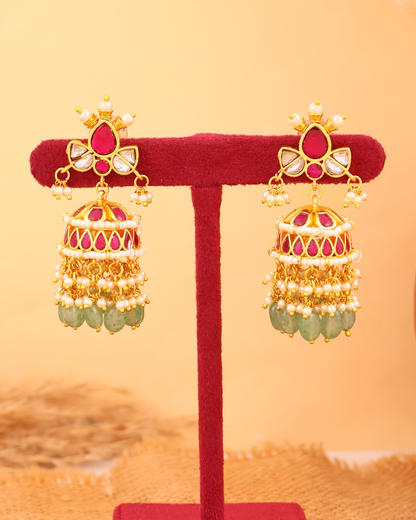 Tri-Petal Jhumka Earrings