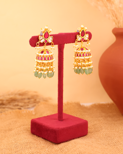 Tri-Petal Jhumka Earrings