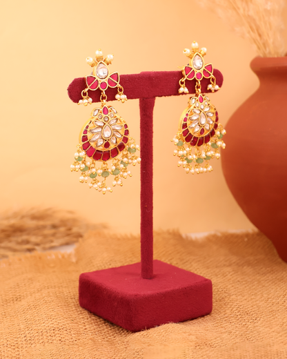 Pink Pearl Chandbalis Earrings