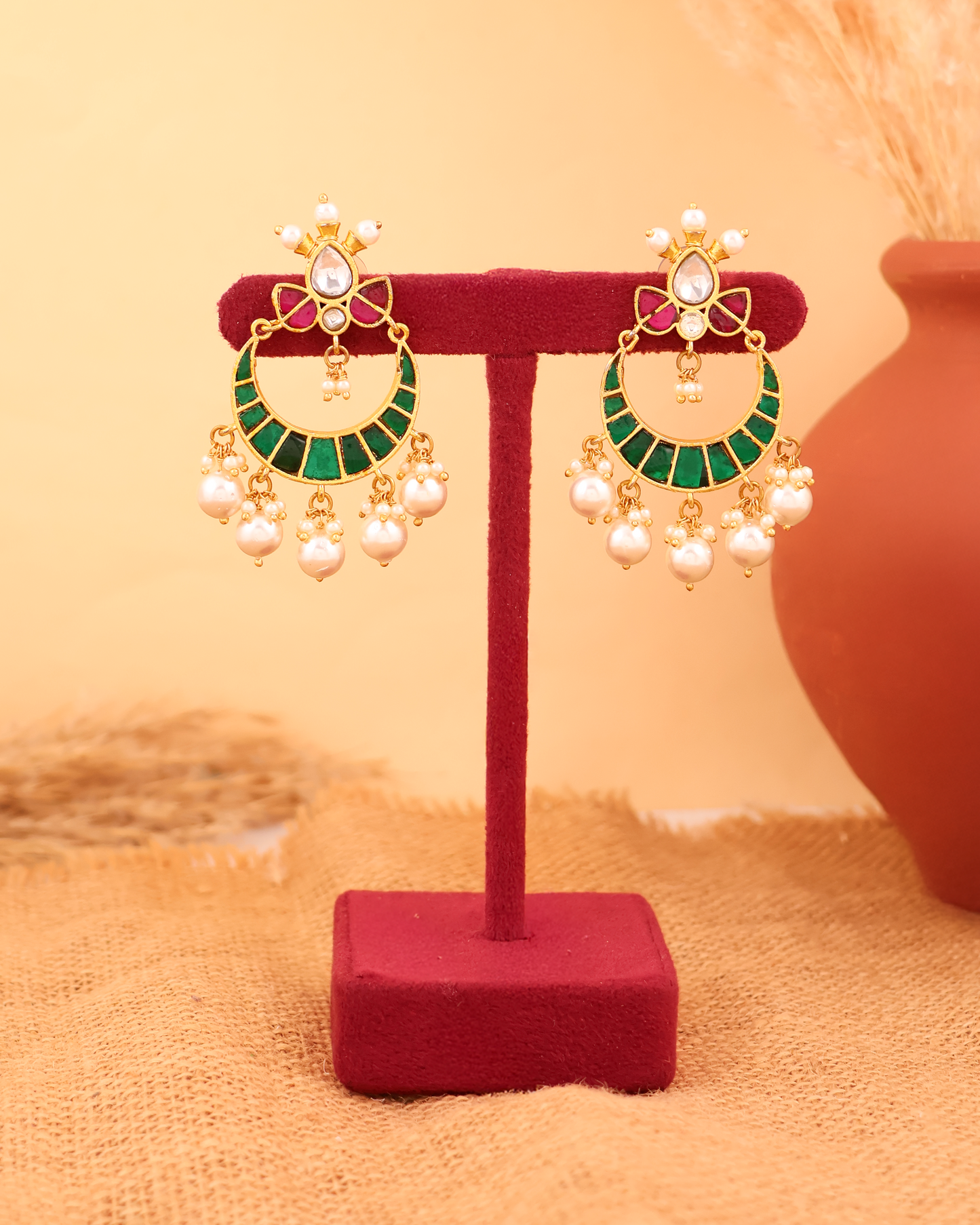 Emerald Moon Earrings