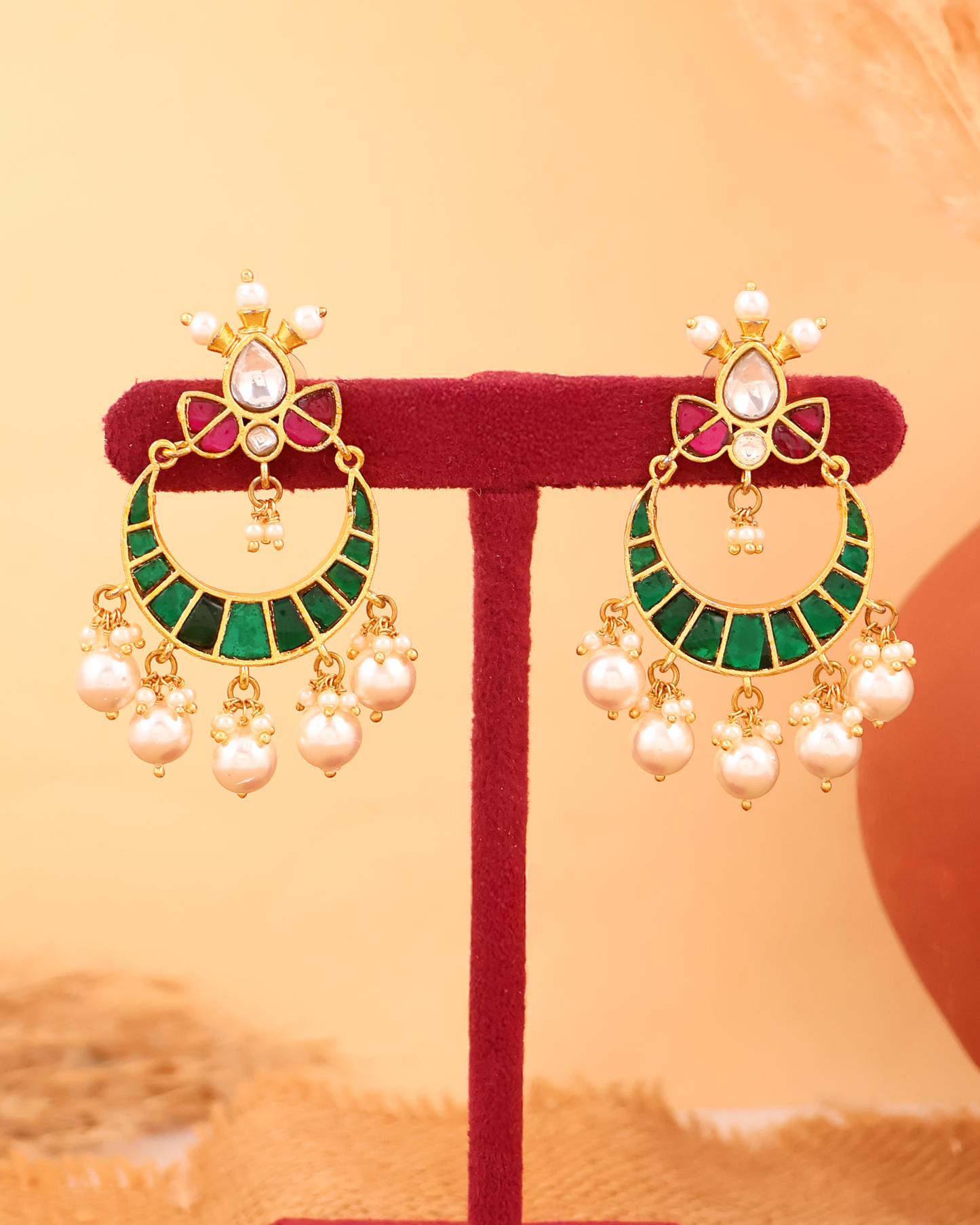 Emerald Moon Earrings