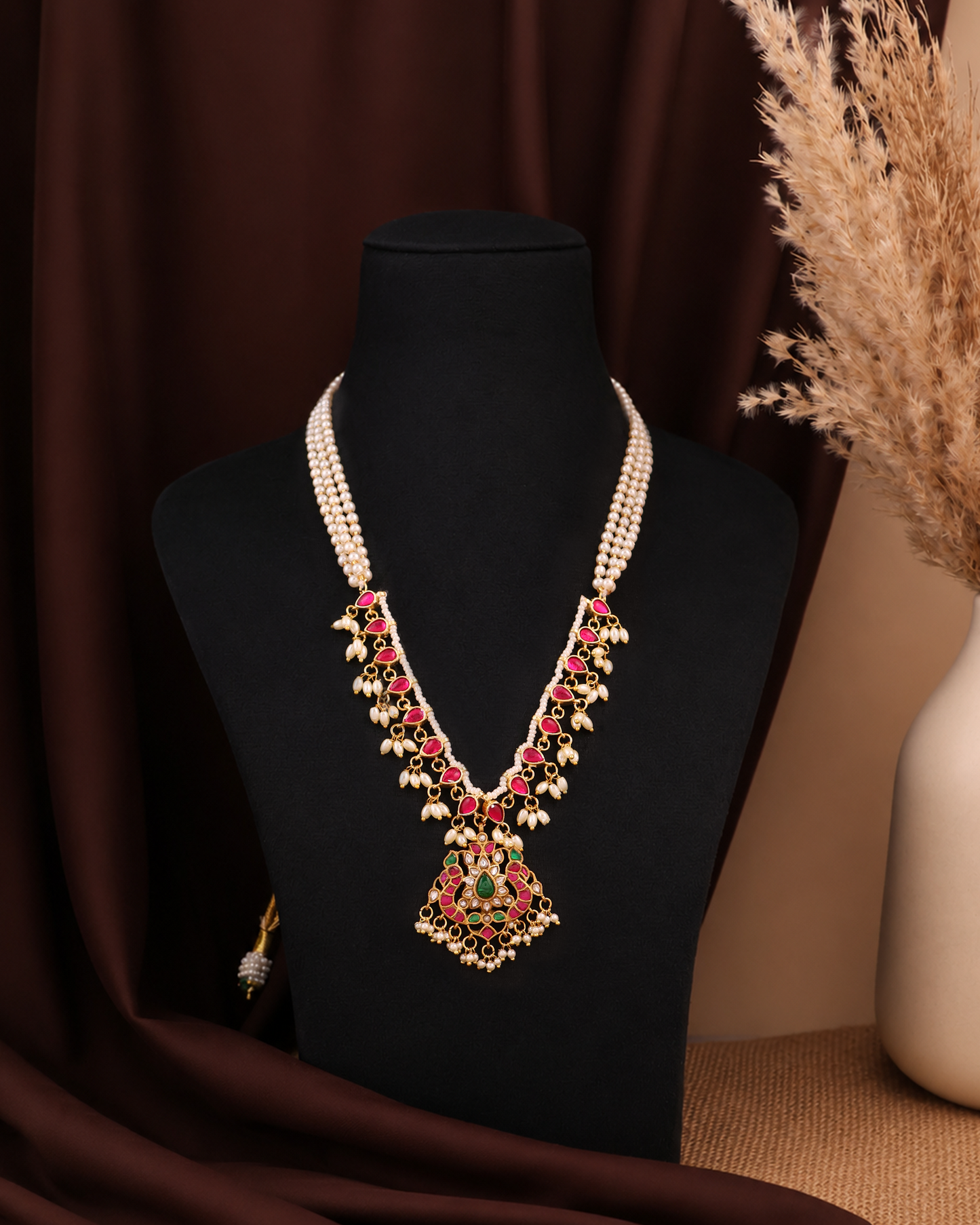 Ruby Red Teardrop Necklace