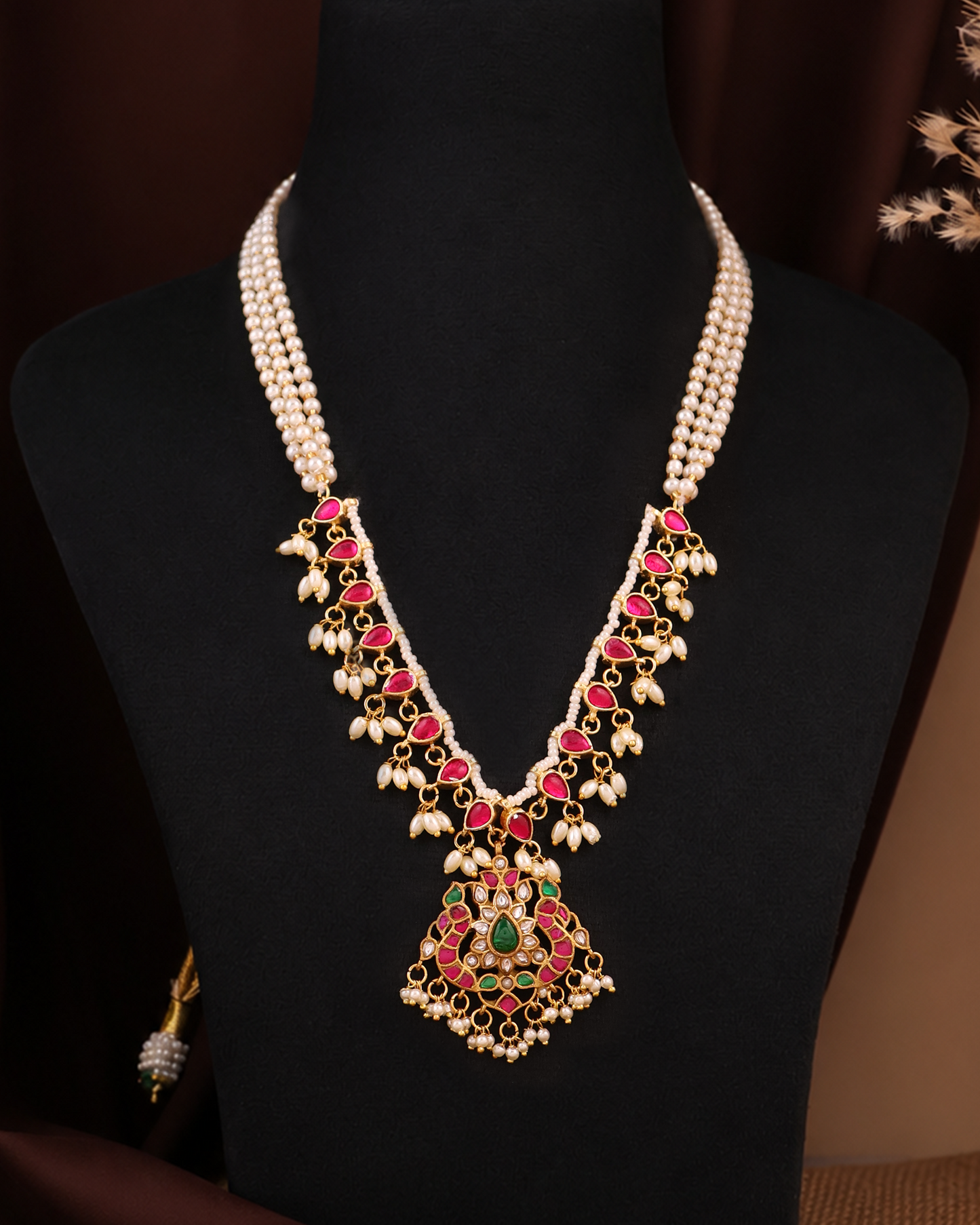 Ruby Red Teardrop Necklace