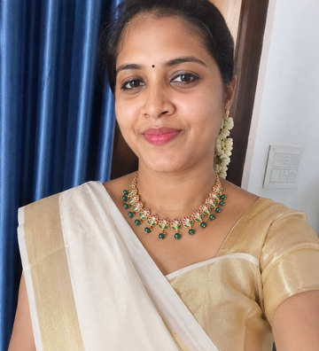 Customer wearing Aabhushanam jewellery
