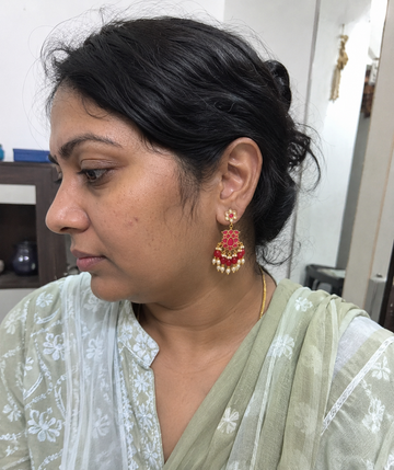 Customer wearing Aabhushanam jewellery