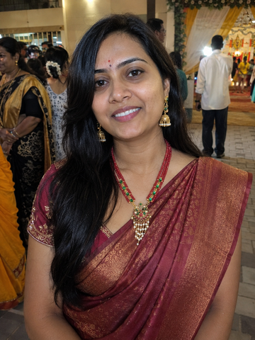 Customer wearing Aabhushanam jewellery
