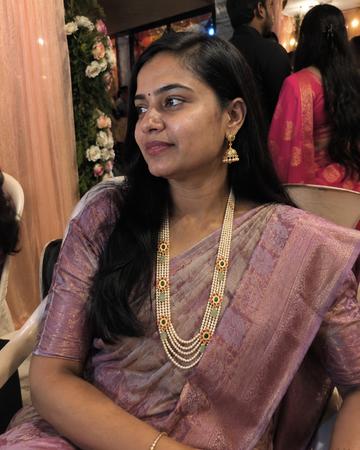 Customer wearing Aabhushanam jewellery