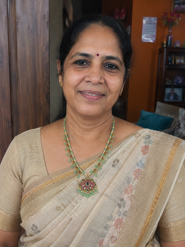 Customer wearing Aabhushanam jewellery