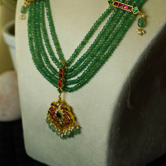 Emerald Leela Haar Jadau Kundan Neclace Set