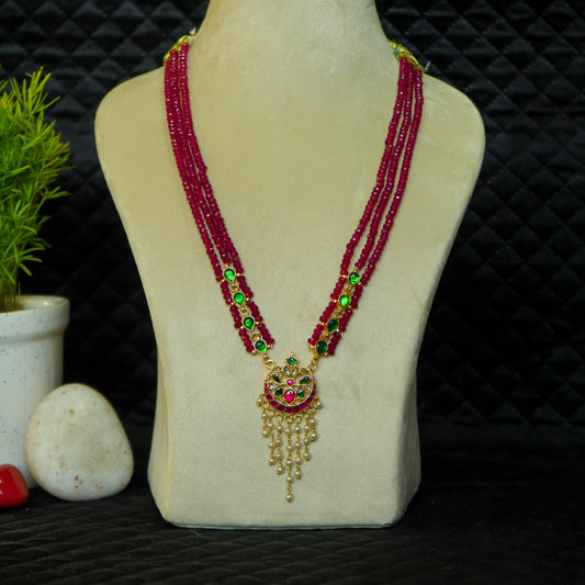 Padma Manika  Triple Beads Necklace Set
