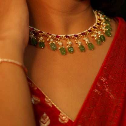 Pearl Drop Jadau Kundan Necklace Set