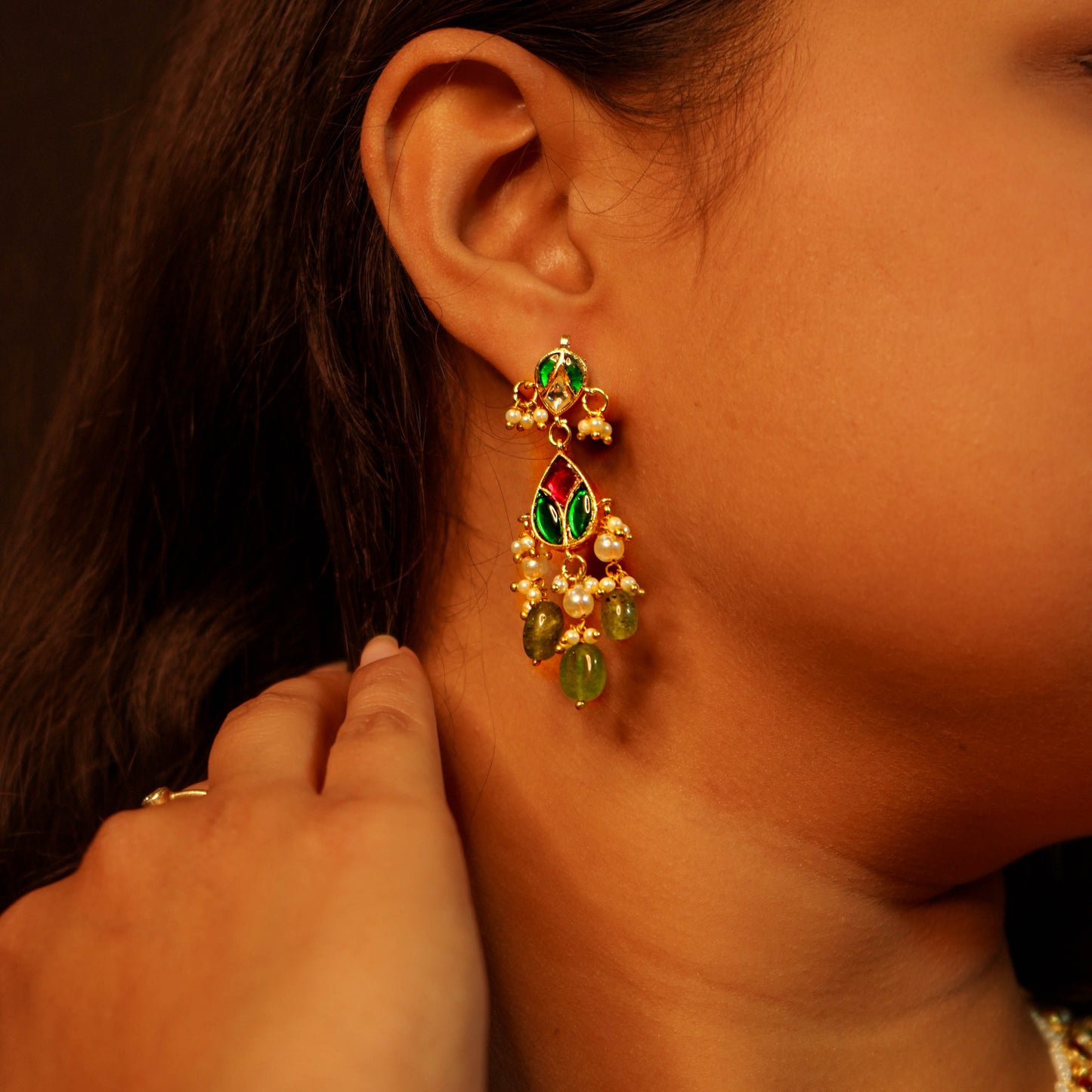 Pearl Drop Jadau Kundan Necklace Set