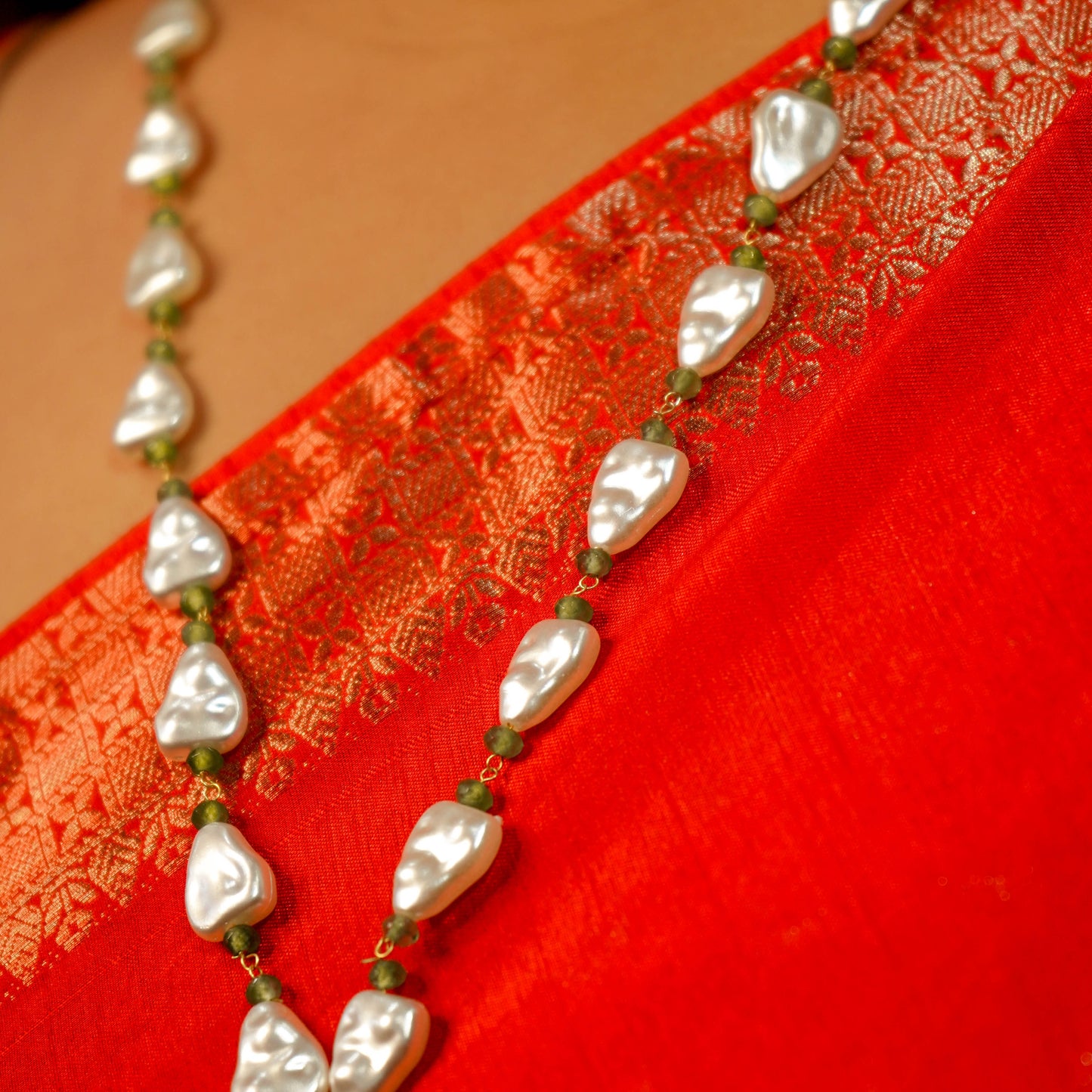 Rajmoti Pendant Jadau Kundan Necklace