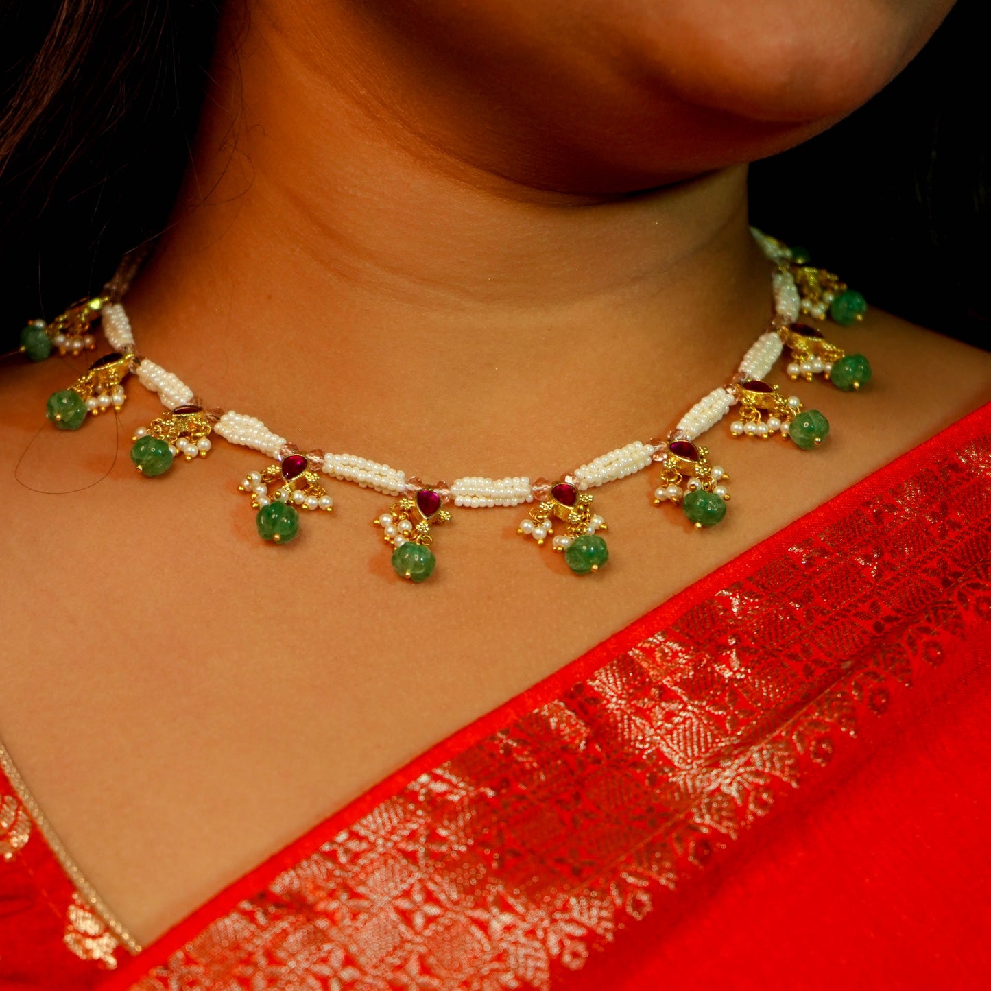 Pearl Raga Jadau Kundan Necklace