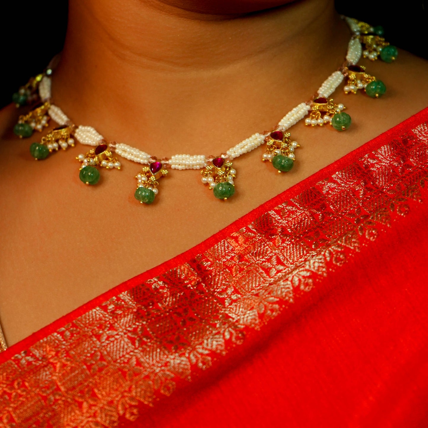 Pearl Raga Jadau Kundan Necklace