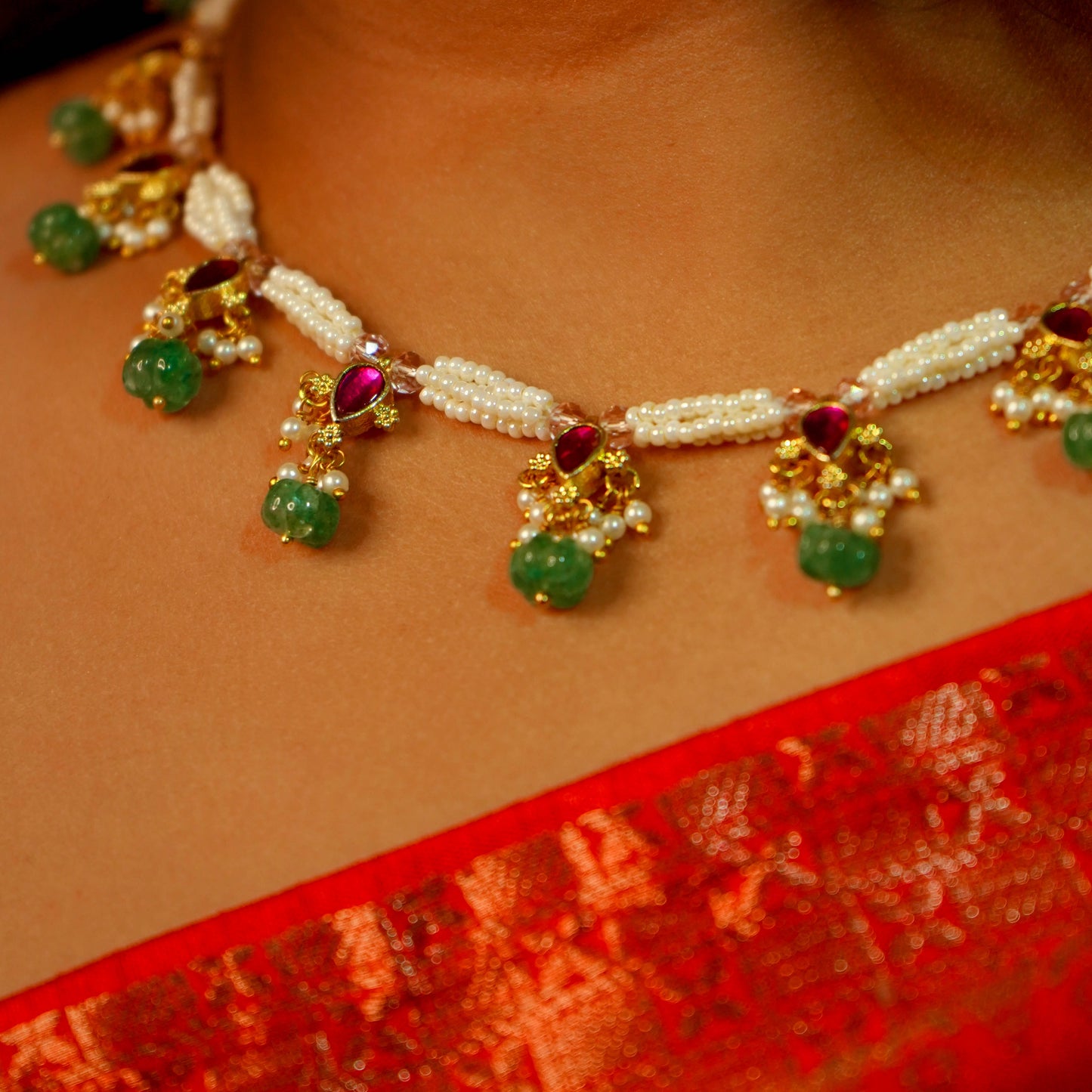 Pearl Raga Jadau Kundan Necklace