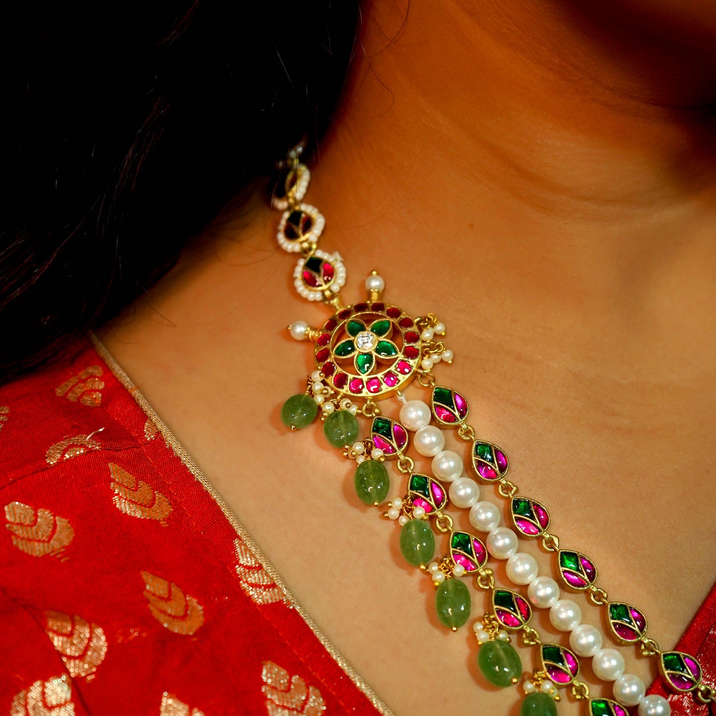 Rajasi Mala Jadau Kundan Necklace Set