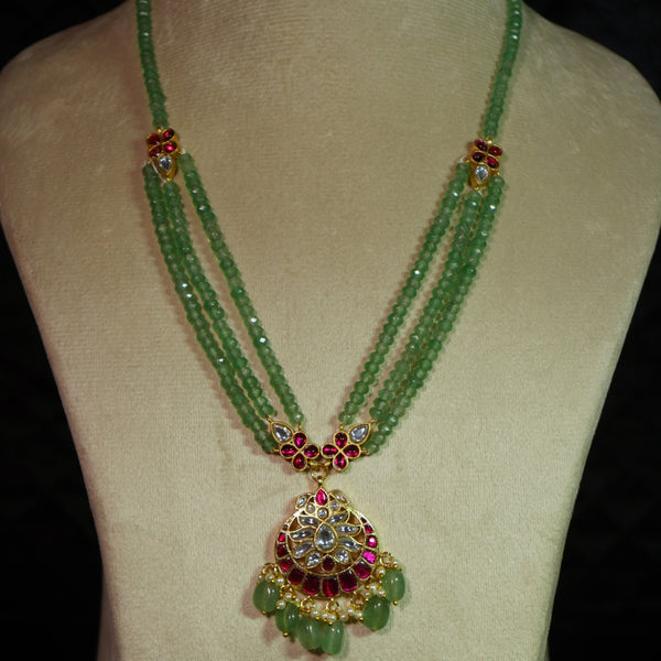 Royal Green Bead Pendant  Necklace