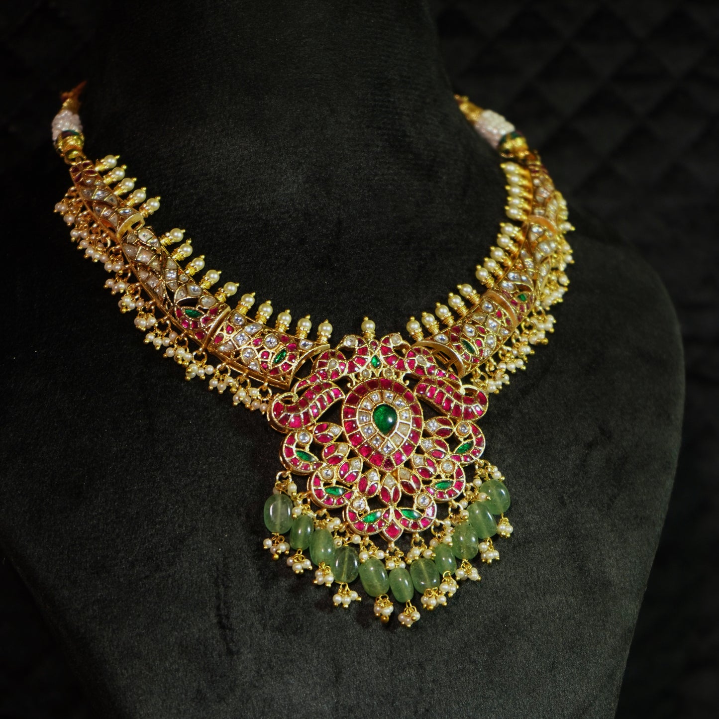 Traditional Pearl-Fringe Jadau Necklace