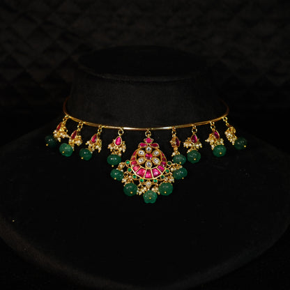 Royal Ruby Floral Drop Choker