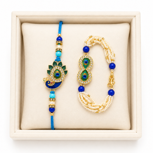 Bhaiya Bhabhi Rakhi Set With Roli Chawal