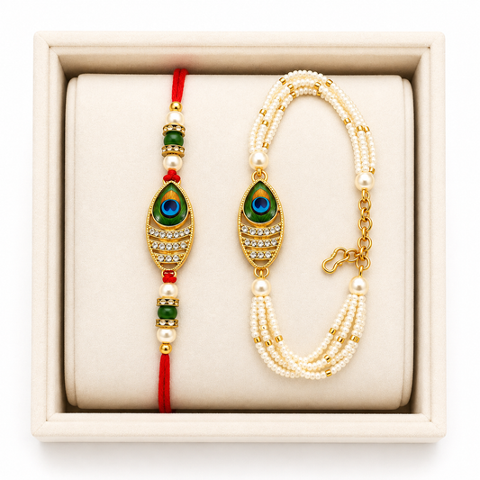Bhaiya Bhabhi Rakhi Set With Roli Chawal