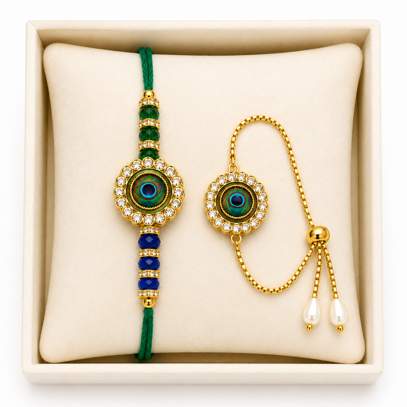 Bhaiya Bhabhi Rakhi Set With Roli Chawal