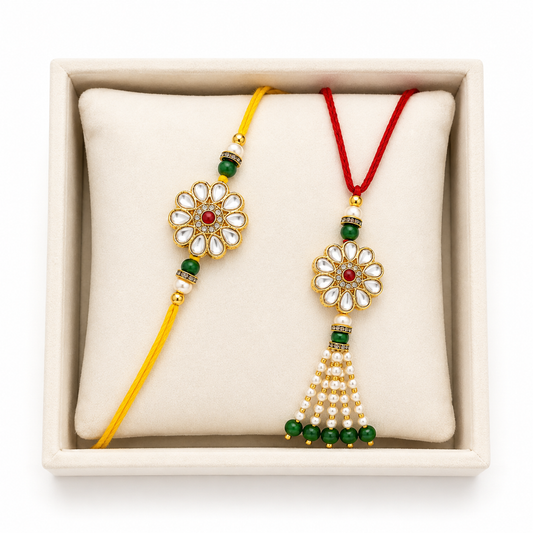 Bhaiya Bhabhi Rakhi Set With Roli Chawal