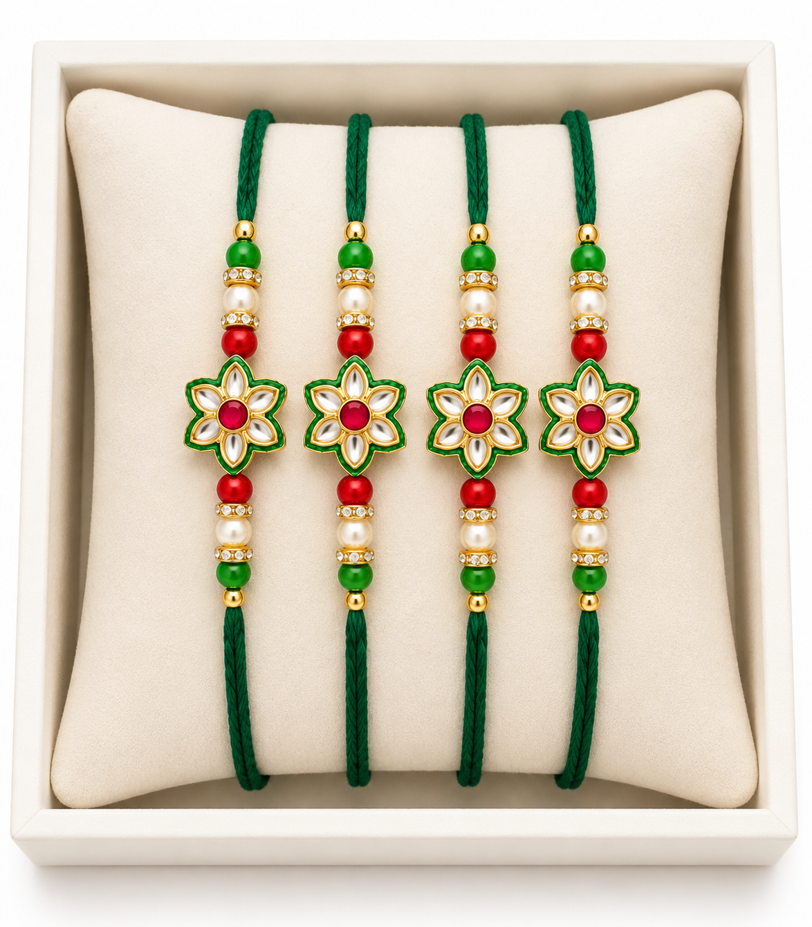 Kundan Designer Rakhi ( Set Of 4 )