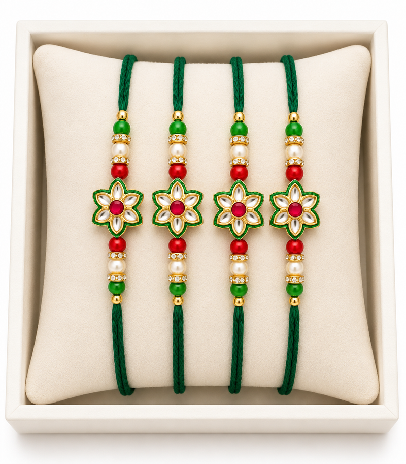 Kundan Designer Rakhi ( Set Of 4 )