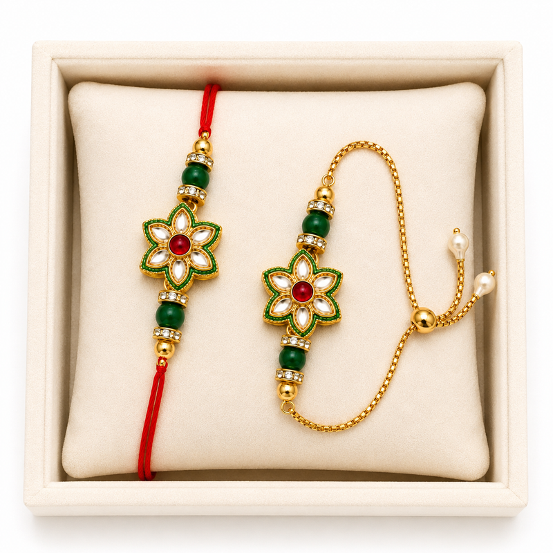 Bhaiya Bhabhi Rakhi Set With Roli Chawal