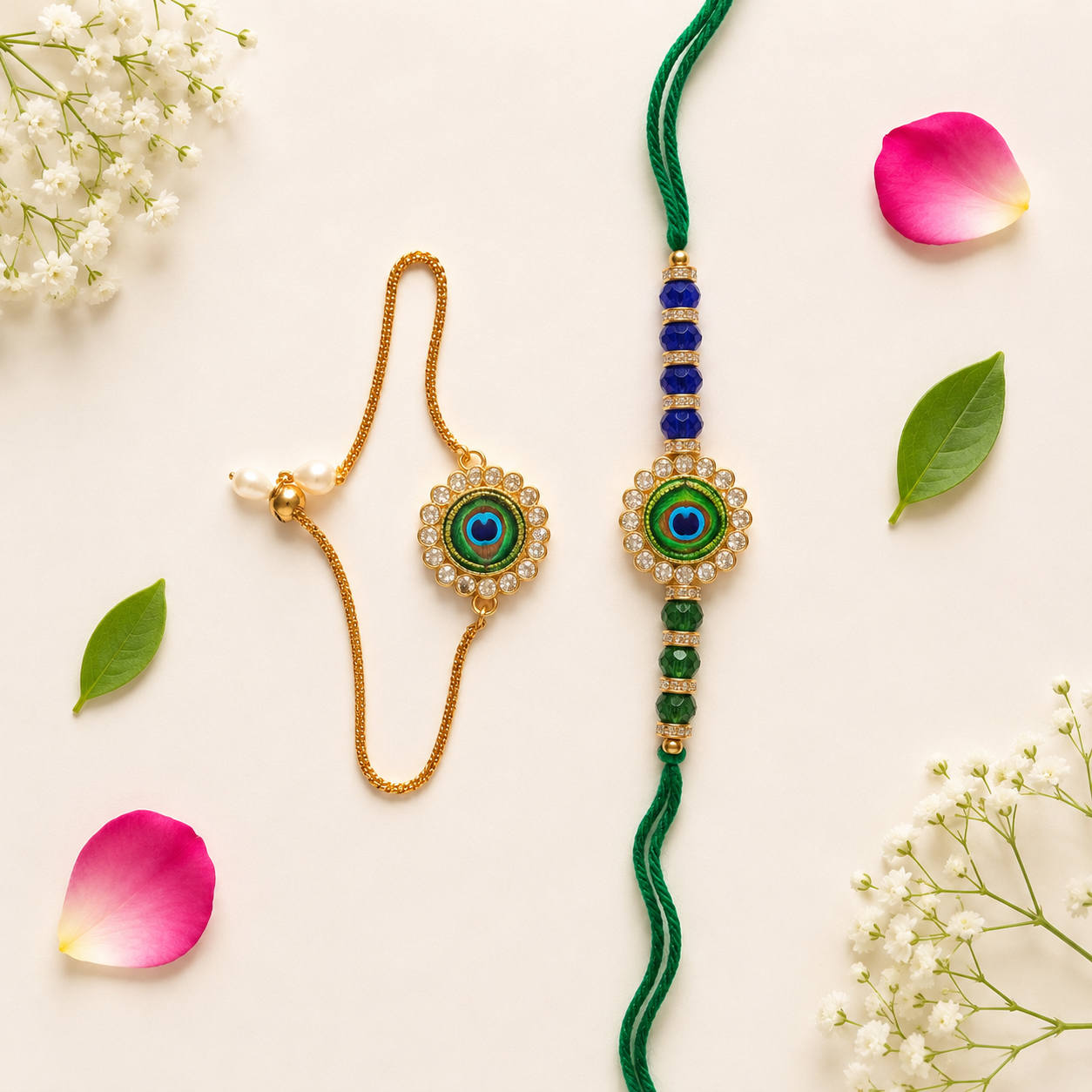 Elegant Bhaiya Bhabhi Rakhi Set